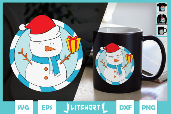 Christmas Snowman with Gift