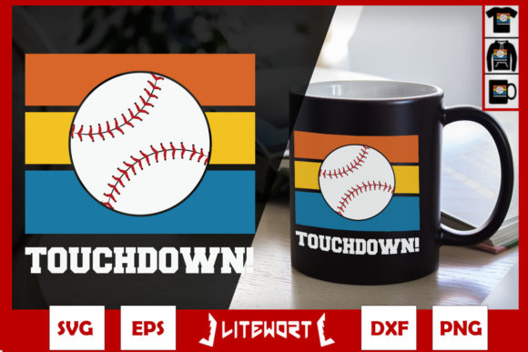 Funny Baseball Touchdown VINTAGE