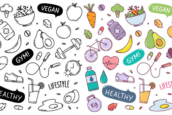 Healthy Lifestyle Doodle