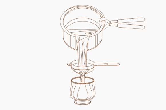Outline Pouring Filtering Masala Chai